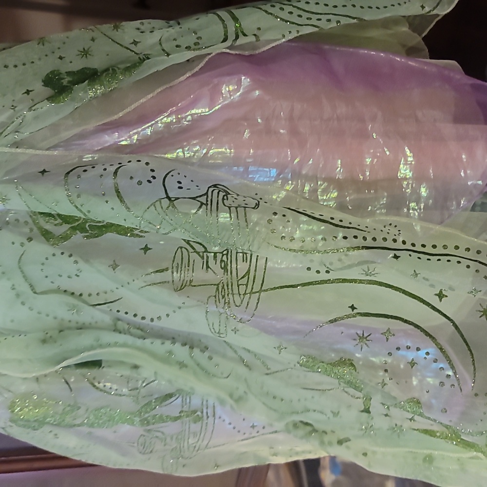 Disney Tinkerbell, Green Sequin Fairy Dress, Size 3-5, Lovely Detailed Skirt - Picture 3 of 4
